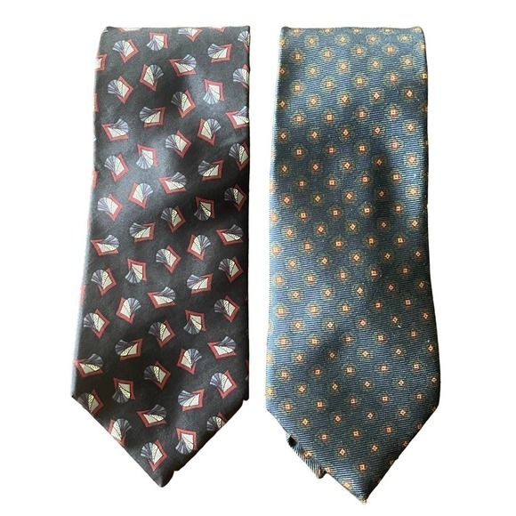 Christian Dior + Ralph Lauren Men's Silk Ties Lot of 02 - Picture 1 of 7
